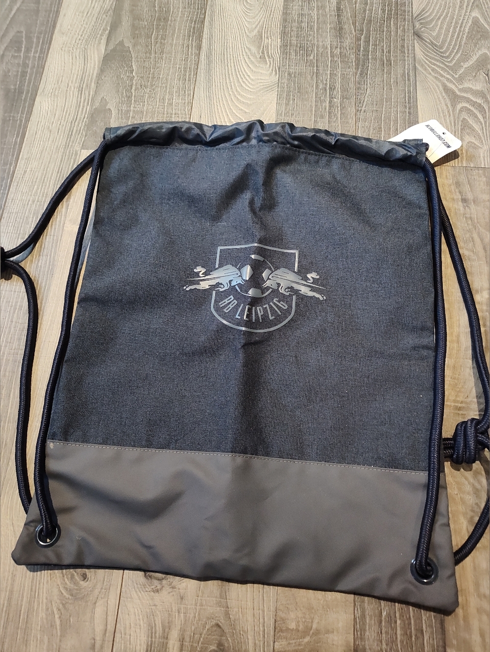 Gray Red Bull Drawstring Bag